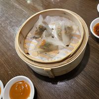 Mixed Mushroom Dumplings with Black Truffle Saucee  at Veggie Kingdom 緻素坊 in Kowloon