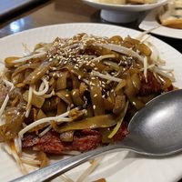 Stir-Fried Flat Rice Noodles with Veggie BBQ Pork  at Veggie Kingdom 緻素坊 in Kowloon