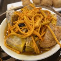 Cordycep and lions mane in one dish.. although I think they call them monkey head here.    at Veggie Kingdom 緻素坊 in Kowloon
