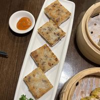 turnip cakes (so good!!)  at Veggie Kingdom 緻素坊 in Kowloon