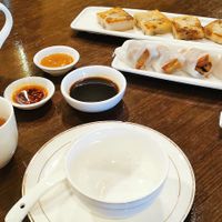 Tea included, radish cake and Chang Feung with Char Siu filling at Veggie Kingdom 緻素坊 in Kowloon