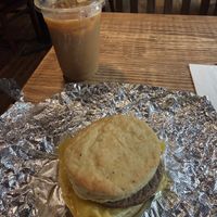 The Mickey G and an iced coffee   at Grindcore House in Philadelphia