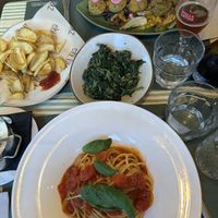 French fries and chard  at Chi Burlaz Garden in Rimini