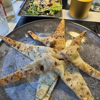 Pizza with the saladd  at Isabella De Cham in Naples