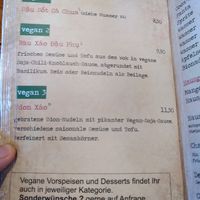 Vegan Menu at Cà Pháo in Hannover