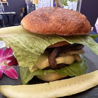 Mushrooms and Onions Burger   at Gaia & Loki in Jersey City