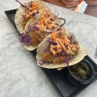 Fish tacos with chipotle at Gaia & Loki in Jersey City