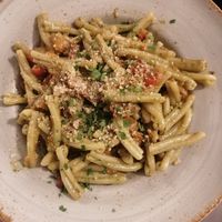 Pesto pasta dish at Surfside in Sliema
