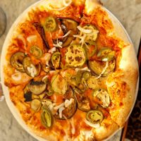 Vegan pizza at Surfside in Sliema