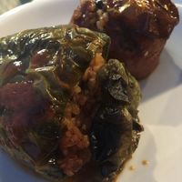 stuffed pepper and tomato at Akrogliali in Corfu