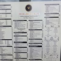 Menu as of April 2025 at Heera in Epernay