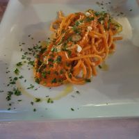 Spaghettini with capers at Osteria del Lago in Bagnoregio
