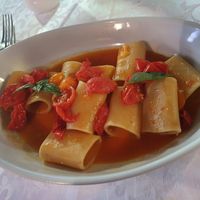Paccheri  with tomatoes at Osteria del Lago in Bagnoregio