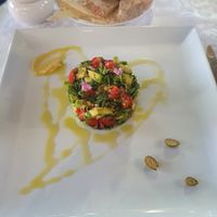 Tartare di avocado at Osteria del Lago in Bagnoregio