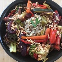 Roasted vegetables with quinoa at Casa Âncora in Sao Roque Do Pico