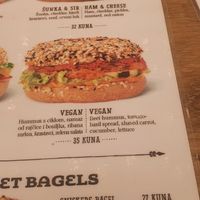 Menu description at Brooklyn Bagel Co in Split