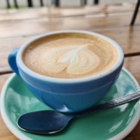 Almond latte at The Harbour House Cafe in Whitianga