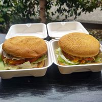 Vege Burger (made vegan) at Hahei Eatery & Ice cream in Hahei