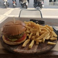 veggie burger  at My Habit in Corfu