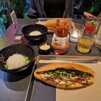 Bao, Bahn mi vegan, fried mushrooms at Banh Mi & Bubbles in Stuttgart