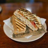 Tomato, tofu, and vegan pesto toasted sandwich at Coffee Circus in Birzebbuga