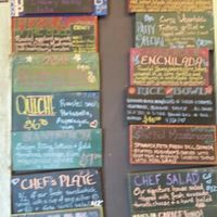 daily specials board  at Duncan Garage Cafe and Bakery in Duncan
