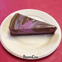 Delicious raw vegan raspberry chocolate cheesecake. Yum! at Viva La Vegan Grocery Store in Rancho Cucamonga