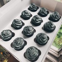 Black cupcakes, Halloween special at Tiff Bakes Cakes in Indianapolis