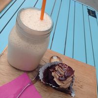 Smothie y muffins de praline at La Despensa de Eva in Viladecans