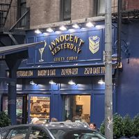 Outside, seating available outside and in at Innocent Yesterday in New York City