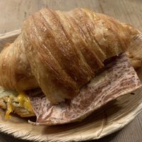 Bacon , just egg, and cheese on a croissant  at Innocent Yesterday in New York City