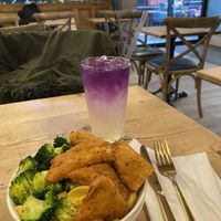 Mac and cheese with added broccoli and veg chicken   at Innocent Yesterday in New York City