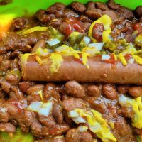 No bun hot dog and mild chili. at The Lick in Vallejo