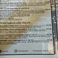 Part of vegan menu. Other choices on menus at Lorne Bar in Oban