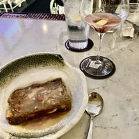 Gin Blueberry Spritzer & Banana Cream Pudding - so warm and delicious! #Veganuary at Duke's on 7 in Minnetonka