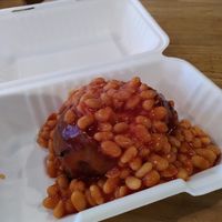 This is what I had - literally a jacket potato and beans at Elle Estelles in Robin Hoods Bay