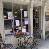 The outside of the café at Elle Estelles in Robin Hoods Bay
