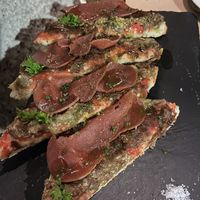 Vegan coca  at Toque de Queda in Mallorca