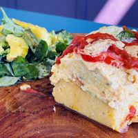 7 layer Savory Cake  at Rainbow Kitchen + Rebel Tonics in Haiku