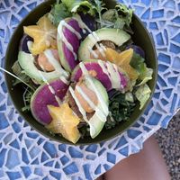 Caesar salad with vegan crab cakes  at Rainbow Kitchen + Rebel Tonics in Haiku