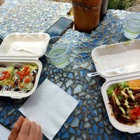 Sweet potato tacos and jackfruit bowl at Rainbow Kitchen + Rebel Tonics in Haiku
