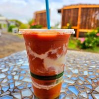 Sunrise Smoothie with Turkey Tail added in at Rainbow Kitchen + Rebel Tonics in Haiku