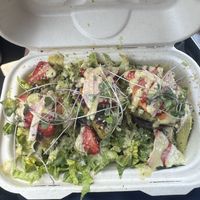 Krab cake salad  at Rainbow Kitchen + Rebel Tonics in Haiku