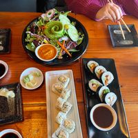 Spicy tuna roll, 3 amigo roll, Avo salad  at MA-KIN in Agoura Hills