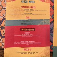 Vegan menu  at EscoBar in Inverness
