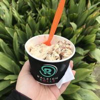 Banana peanut butter with vegan chocolate drizzle   at Raleigh Rolls in Raleigh