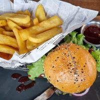 Burger and fries  at Kitchen in Boblingen