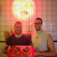 picture with the owner Mr. Filip at Pizzi*s & Cream in Vienna