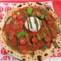Vegan burrata pizza at Pizzi*s & Cream in Vienna