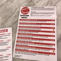 Eng menu  at Pizzi*s & Cream in Vienna